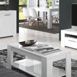 Table basse relevable Blanche double plateau - RUINUI