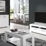 Table basse relevable Blanche double plateau - RUINUI