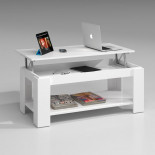 Table basse relevable Blanche double plateau - RUINUI