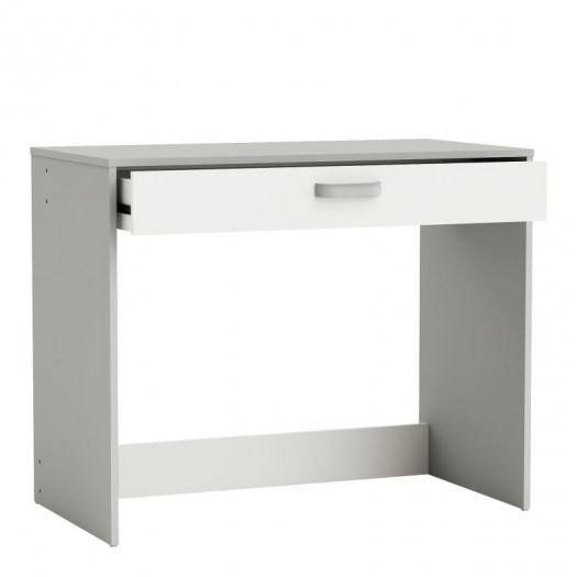 Bureau 1 tiroir Blanc/Gris - KISORA Bureau 1 tiroir Blanc/Gris - KISORA