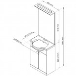 Meuble de salle de bain 3en1 60 cm Blanc - KUOGA