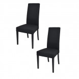 Duo de chaises tissu Noir - PISE