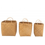 Set De 3 Panier Carre Rotin Naturel