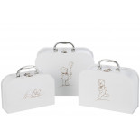 Valises Naissance Ourson Blanc Set De 3