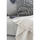 Coussin Cercles Coton Rectangulaire Gris Fonce