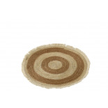 Tapis Floche Ecorce De Mais/Coton Beige/Marron taille S