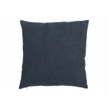 Coussin Nervure Carre Velours Gris Bleu