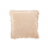 Coussin Franges Polyester Beige