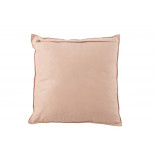 Coussin Croix Carre Cuir Rose