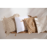 Coussin Visage Carre Polyester Blanc