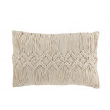 Coussin Linea Macrame Restangle Cotton Blanc Casse