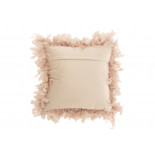 Coussin Plumes Polyester Rose Poudre