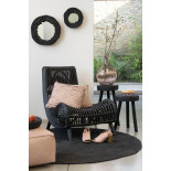 Tapis Rond Jute Noir