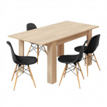 Table de repas extensible Chêne clair - OXNARD