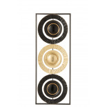 Decoration Murale 3 Cercles Metal Noir/Or