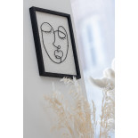 Deco Murales Visages En Bois/Metal Noir/Blanc Small Assortiment De Deux