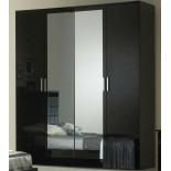 Chambre Complète 180x200 Laqué Noir Brillant - AREZZO