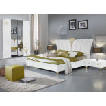 Chambre complète avec lit 160x200 Laque Blanc Brillant / Or - SEBORGA