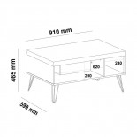 Table basse Bois/Métal - BADERLIT