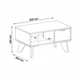 Table basse 1 tiroir Bois/Blanc - PIPVER