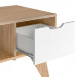 Table basse 1 tiroir Bois/Blanc - PIPVER