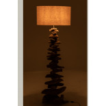 Lampe + Abat-Jour Bois Flotte Naturel/Beige Large