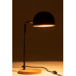 Lampe De Bureau Evy Metal/Bois Noir/Naturel