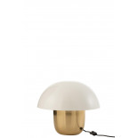 Lampe Champignon Metal Blanc/Or Small