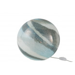 Lampe Dany Lignes Rond Verre Bleu-Vert Large