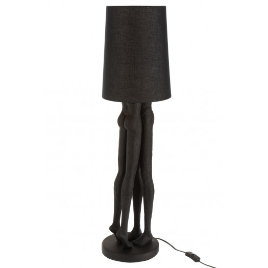 Lampe Couple Resine Noire