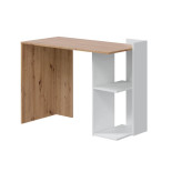 Bureau 2 niches réversibles Blanc/Chêne - AIKI