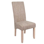 Duo de chaises Beige Tissus/Bois - DANIEL