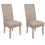 Duo de chaises Beige Tissus/Bois - DANIEL