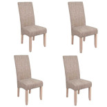 Quatuor de chaises Beige Tissus/Bois - PURE