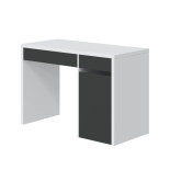 Bureau 1 porte 2 tiroirs Blanc/Gris - PAKAU 