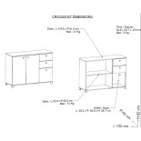 Buffet 3 portes 2 tirois Blanc mat/Chêne clair - ZILY