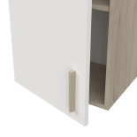 Meuble haut de cuisine 40 cm 1 porte Blanc/Chêne - ABINCI