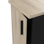 Meuble bas de cuisine 40 cm 1 porte Noir/Chêne - ABINCI