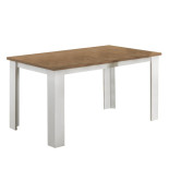 Table de repas rectangulaire Laqué Blanc Brillant/Bois - AVELLINO