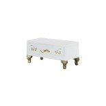 Duo de Table de chevet 1 tiroir Laque Blanc Brillant / Or - SEBORGA