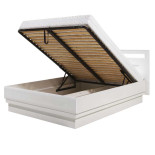 Lit coffre 140 cm Blanc Brillant à LED - KIELE