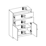 Commode 2 portes battantes 2 tiroirs Bois clair - QIZ