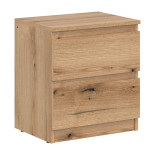 Table de chevet 2 tiroirs Bois clair - QIZ