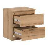 Table de chevet 2 tiroirs Bois clair - QIZ