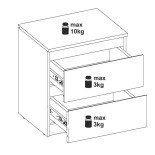 Table de chevet 2 tiroirs Bois clair - QIZ