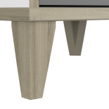 Table de chevet 1 niche 1 tiroir Blanc/Gris - NOAH