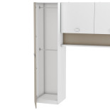 Lit enfant 90x200 + pont de lit Blanc/Argile - MIKA