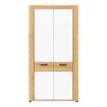 Chambre complète 140x200 Blanc/Bois clair - ABOKI