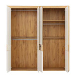 Chambre complète 140x200 Blanc/Bois clair - ABOKI n°2