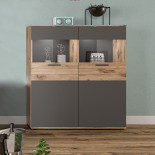 Buffet 2 portes Gris/Bois - SOMAN